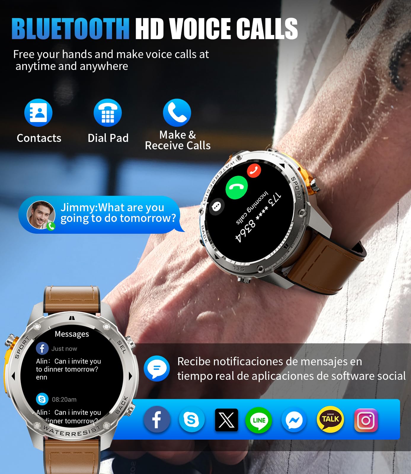 Gps Smart Watch For Men(Answer/Make Call),6 Satellite Positioning/Compass,50M Waterproof,500Mah Extra-Large Battery,1.43 '' Amol